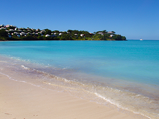 antigua beach umbrellas boats