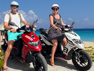 red scooter rentals white scooter rental